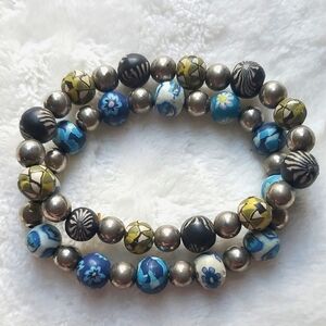 Set of Beaded Stretch Bracelets